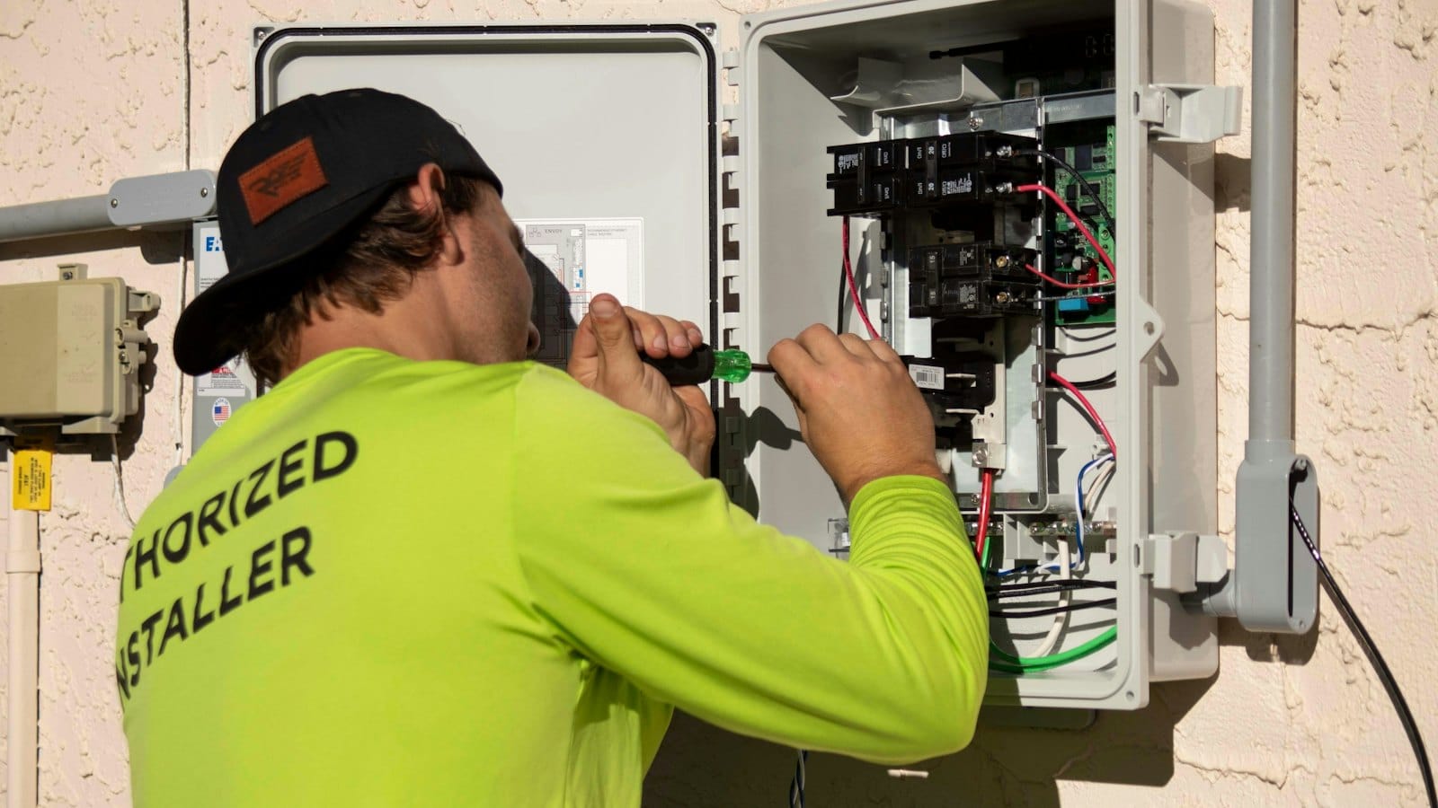 Técnico trabajando en un cuadro eléctrico